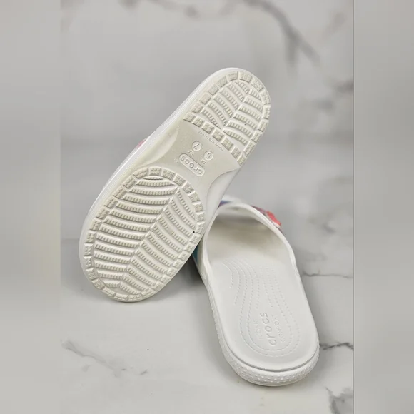 Crocs Classic Tie Dye Graphic Slide Sandal Womens 7 Mens 5 - Picture 7 of 9